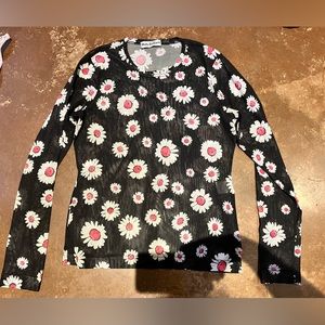 Molly Goddard floral polyester long sleeve large UK 14 daisies fun Y2K rave 90s